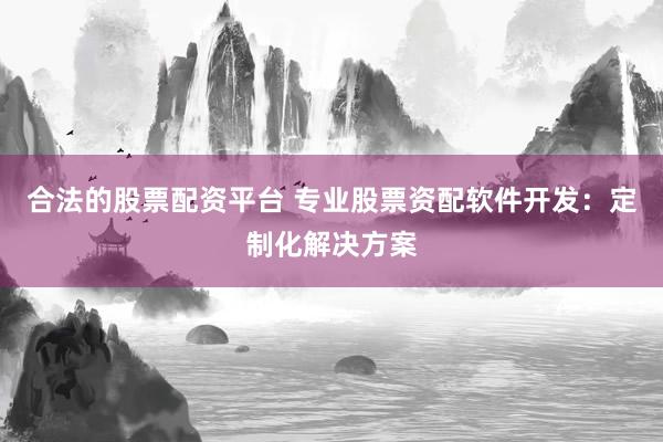 合法的股票配资平台 专业股票资配软件开发：定制化解决方案