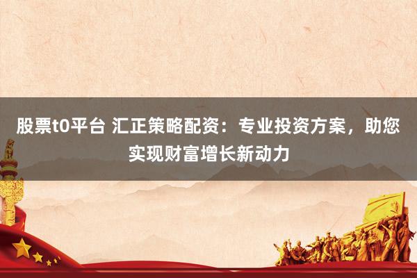 股票t0平台 汇正策略配资：专业投资方案，助您实现财富增长新动力