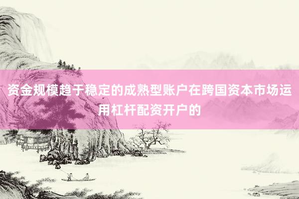 资金规模趋于稳定的成熟型账户在跨国资本市场运用杠杆配资开户的